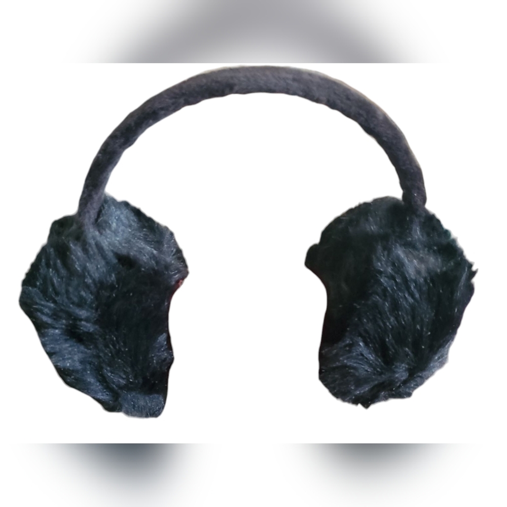 Classic Faux Fur Earmuffs Plush Big & Fuzzy Winter Black